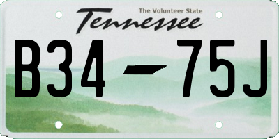 TN license plate B3475J
