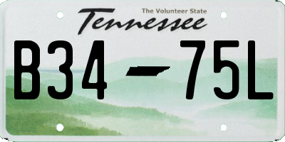 TN license plate B3475L
