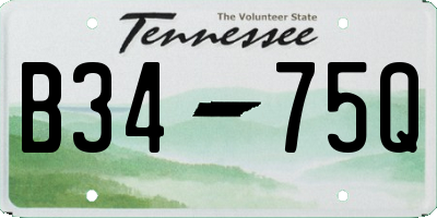 TN license plate B3475Q