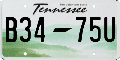 TN license plate B3475U