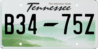 TN license plate B3475Z