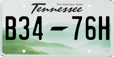 TN license plate B3476H