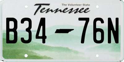 TN license plate B3476N