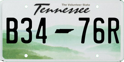 TN license plate B3476R