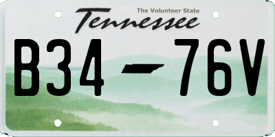 TN license plate B3476V