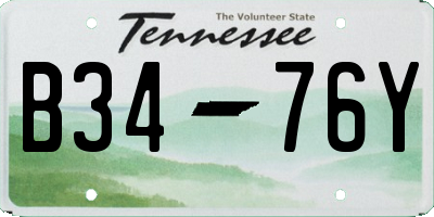 TN license plate B3476Y