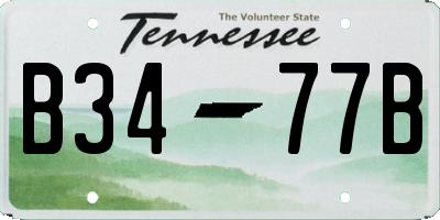 TN license plate B3477B