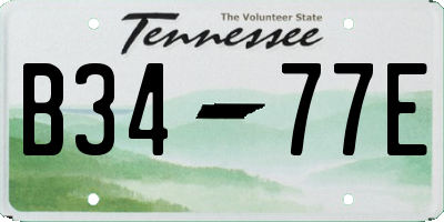 TN license plate B3477E