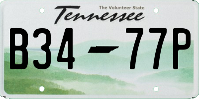 TN license plate B3477P