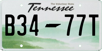 TN license plate B3477T