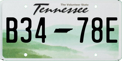 TN license plate B3478E