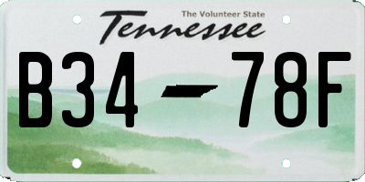 TN license plate B3478F