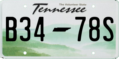 TN license plate B3478S