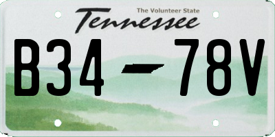 TN license plate B3478V