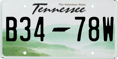 TN license plate B3478W