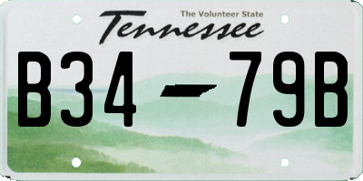 TN license plate B3479B