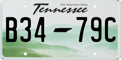 TN license plate B3479C