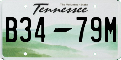 TN license plate B3479M