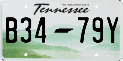 TN license plate B3479Y