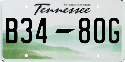 TN license plate B3480G