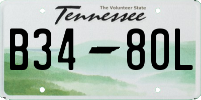 TN license plate B3480L