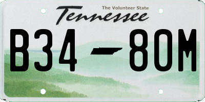 TN license plate B3480M