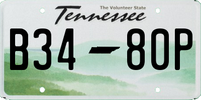 TN license plate B3480P