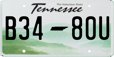 TN license plate B3480U