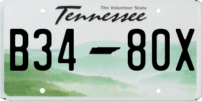TN license plate B3480X