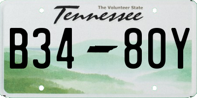 TN license plate B3480Y