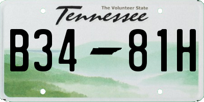 TN license plate B3481H