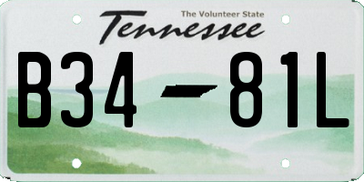 TN license plate B3481L