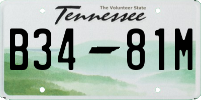 TN license plate B3481M