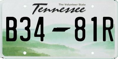 TN license plate B3481R