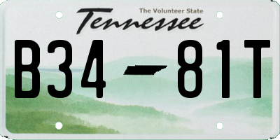 TN license plate B3481T