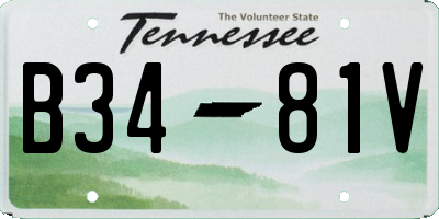 TN license plate B3481V