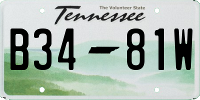 TN license plate B3481W