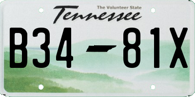 TN license plate B3481X