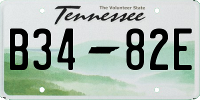 TN license plate B3482E