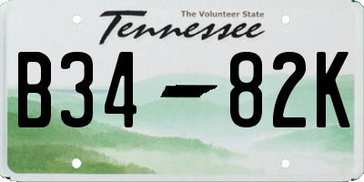 TN license plate B3482K