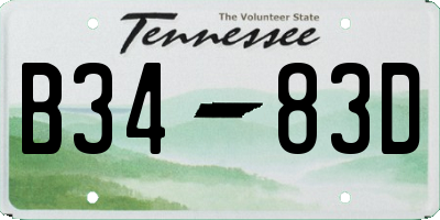TN license plate B3483D