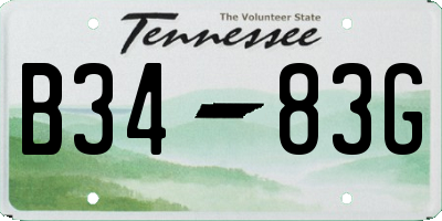 TN license plate B3483G