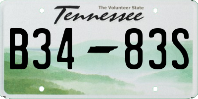 TN license plate B3483S