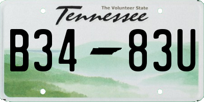 TN license plate B3483U