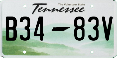 TN license plate B3483V