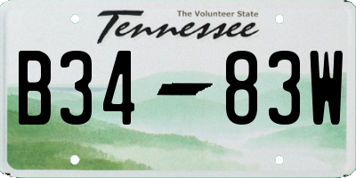 TN license plate B3483W