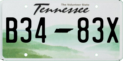 TN license plate B3483X