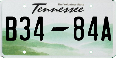 TN license plate B3484A