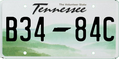 TN license plate B3484C