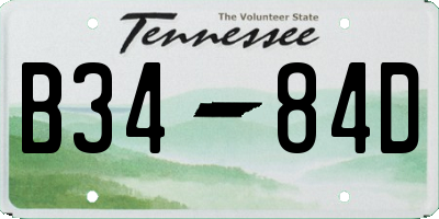 TN license plate B3484D